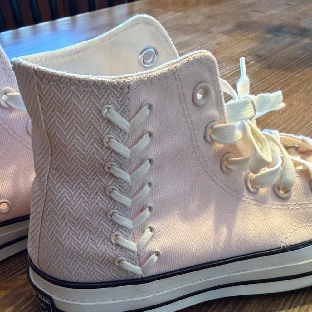 Converse Women's Light Pink High-Top Sneakers - Picture 4 of 6